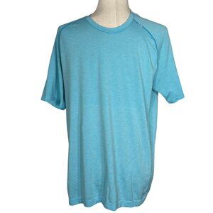 LULULEMON Men's Metal Vent Tech Short Sleeve Athletic Shirt Micro Dot Aqua Sz M
